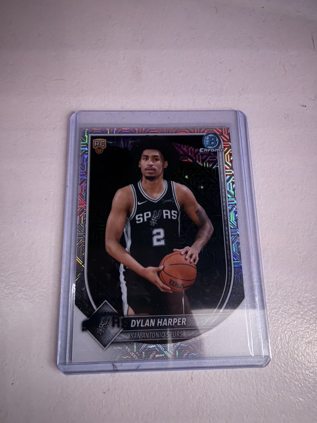 2025-26 Bowman Chrome Dylan Harper #BCV-2 Mojo Refractor RC Rookie Spurs
