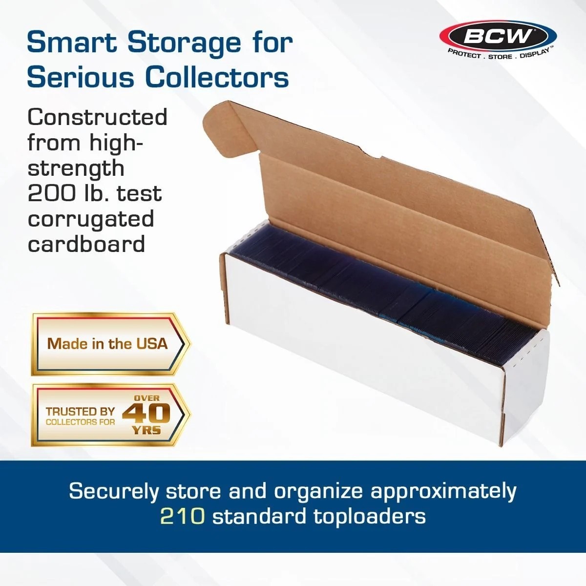 (2 pk) BCW 14 in Toploader Cardboard Storage Box-Sport Trading Card Boxes
