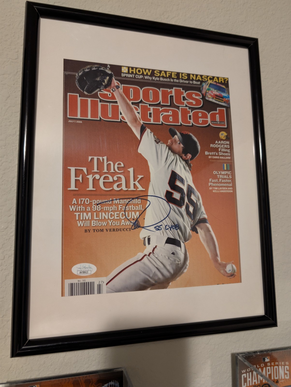 ​Tim Lincecum Signed Sports Illustrated July 7 2008 “The Freak” JSA COA…