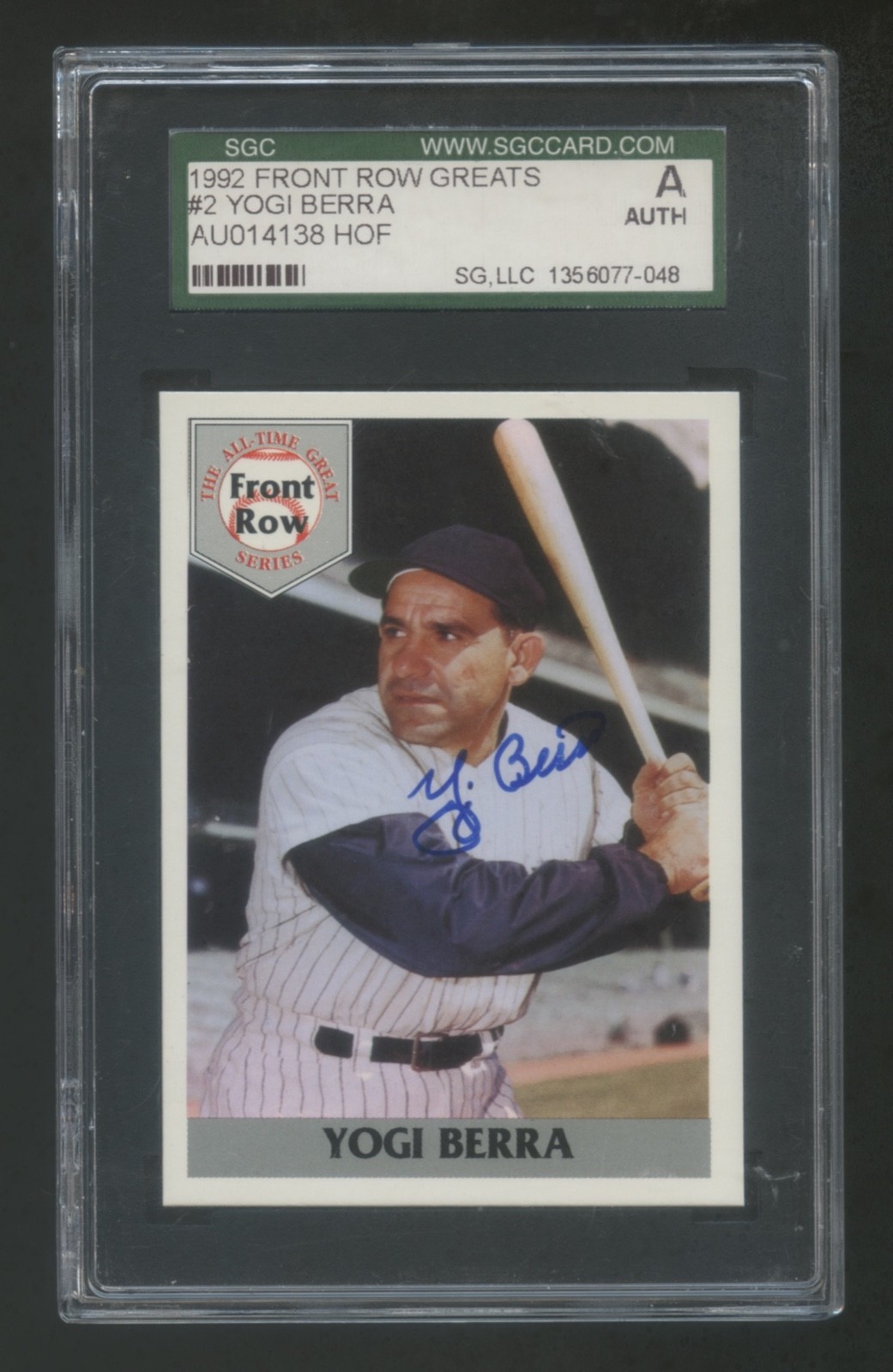 YOGI BERRA 1992 FRONT ROW GREATS HOF CERTIFIED AUTOGRAPH SP YANKEES LEGEND
