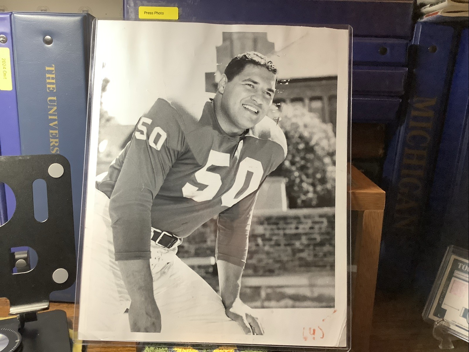 1959 Detroit Lions Press Photo Charlie Ane, Long Time Center. Dated 9-22-1959