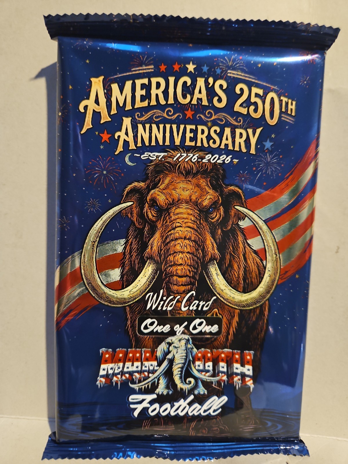 Sealed Mammoth Football Garunteed 1/1 2026 Wild Card America’s 250 Mammoths
