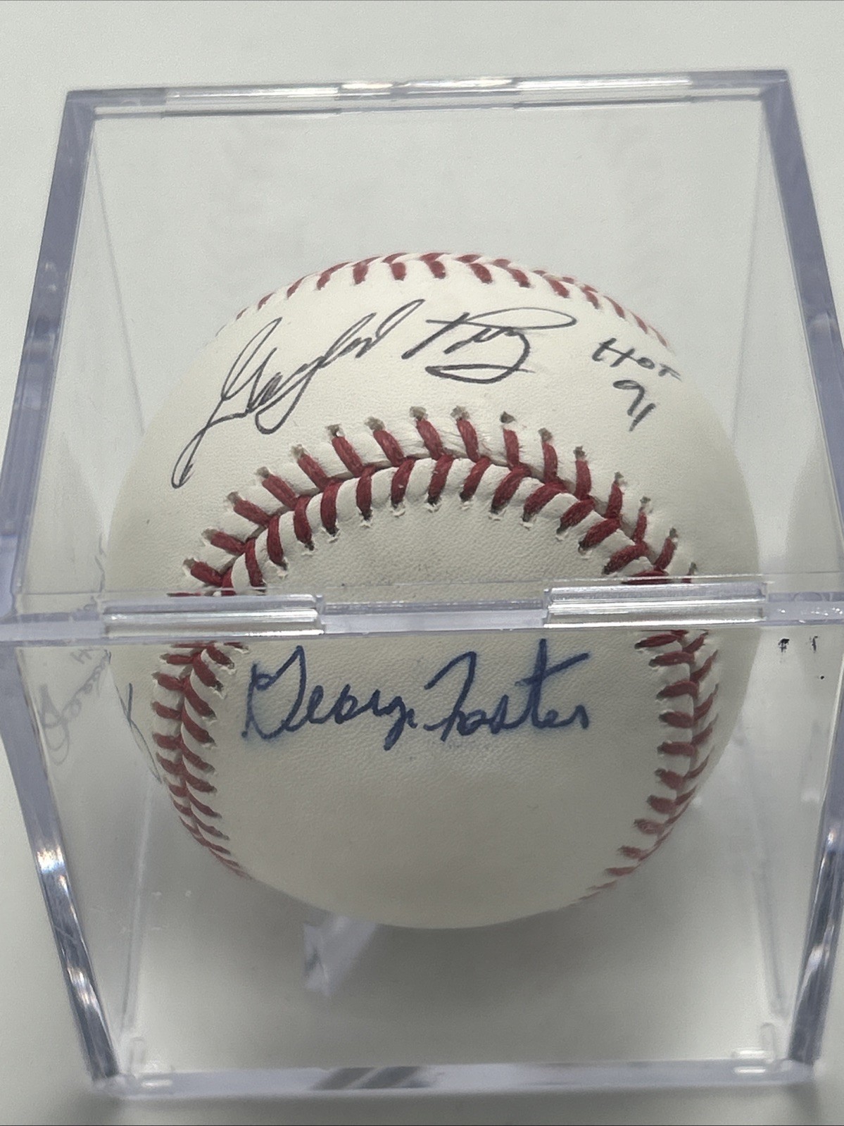 Multi Autograph Baseball Gaylord Perry Blue Moon Odom George Foster MLB