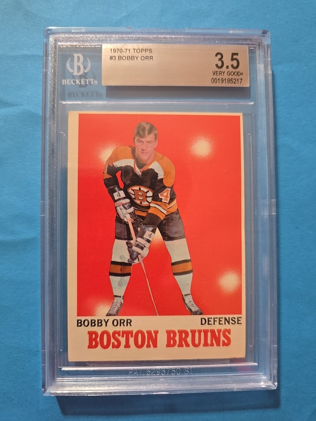 1970-71 Topps – Bobby Orr #3 BGS graded 3.5 In a fresh New Holder. Not PSA
