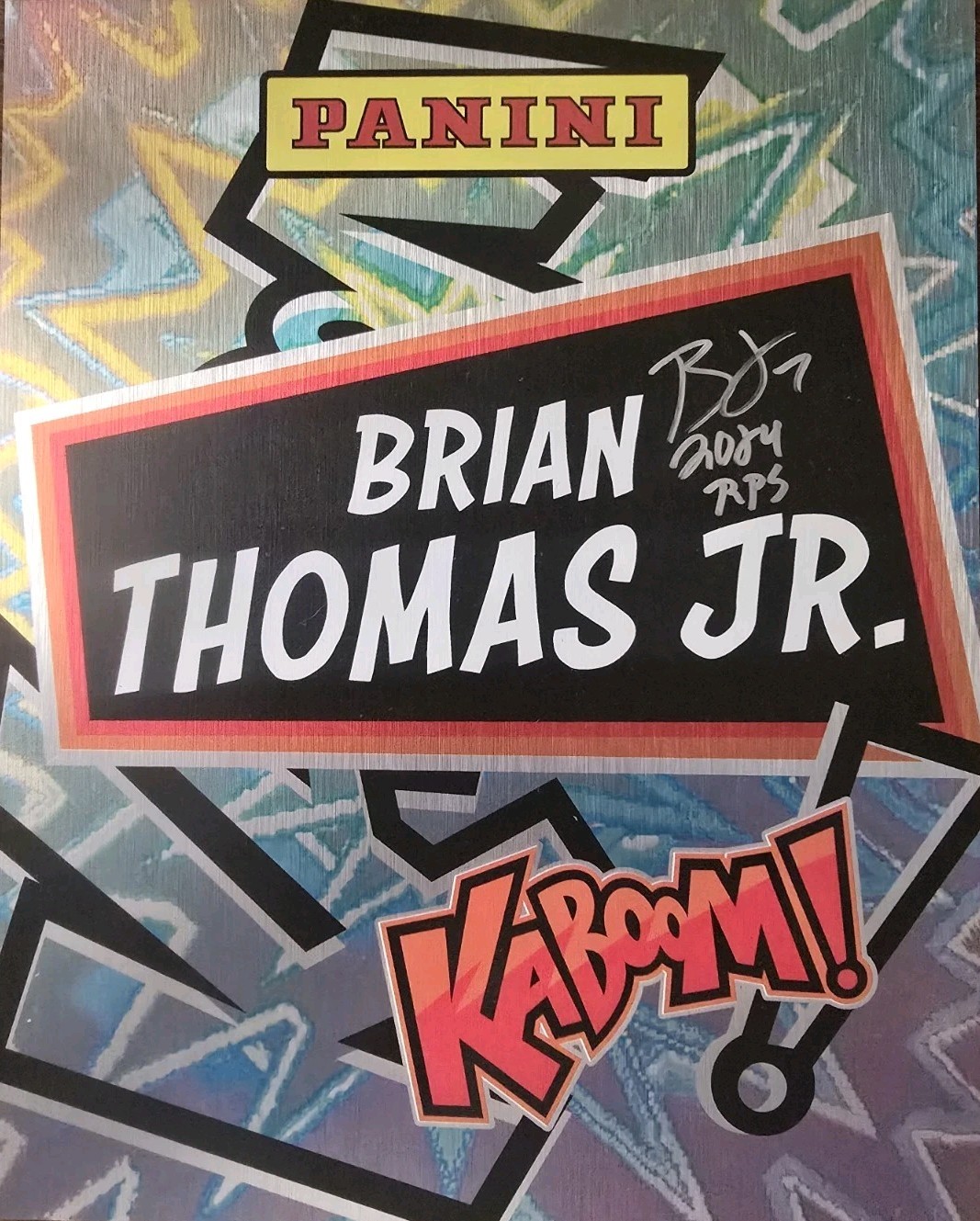 2024 Panini Rewards Brian Thomas Jr RPS Kaboom! Auto Nameplate Plaque RC 1/1