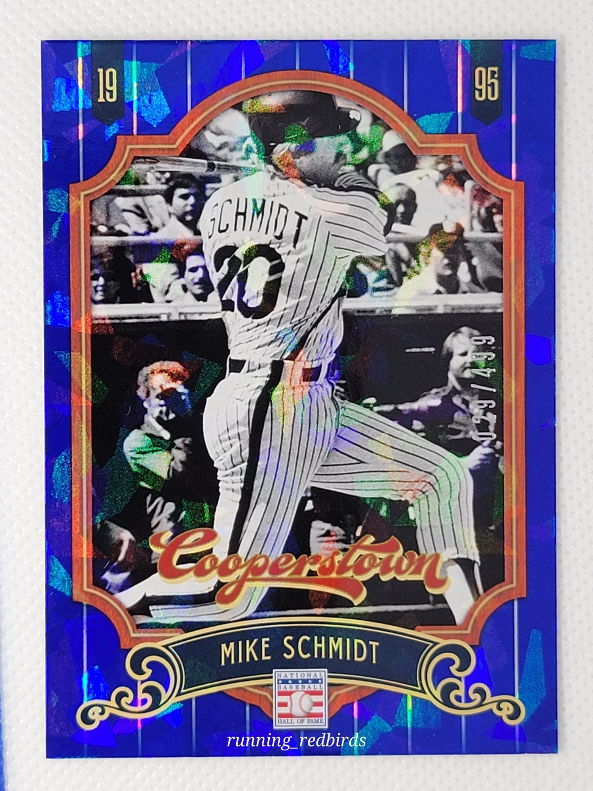 2012 Panini Cooperstown Blue Crystal Collection /499 Mike Schmidt #39 HOF- Minty