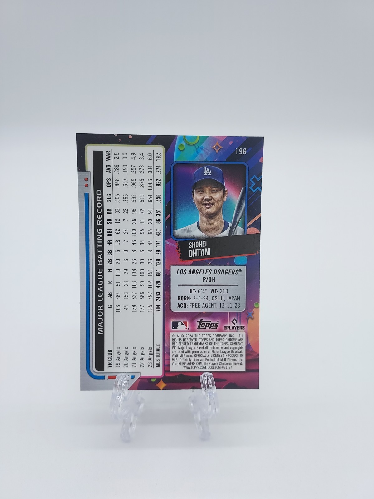2024 Topps Chrome Cosmic #196 Shohei Ohtani