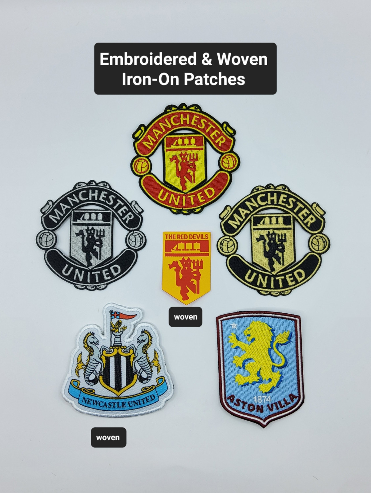English Soccer Iron-on Embroidered Woven Patches