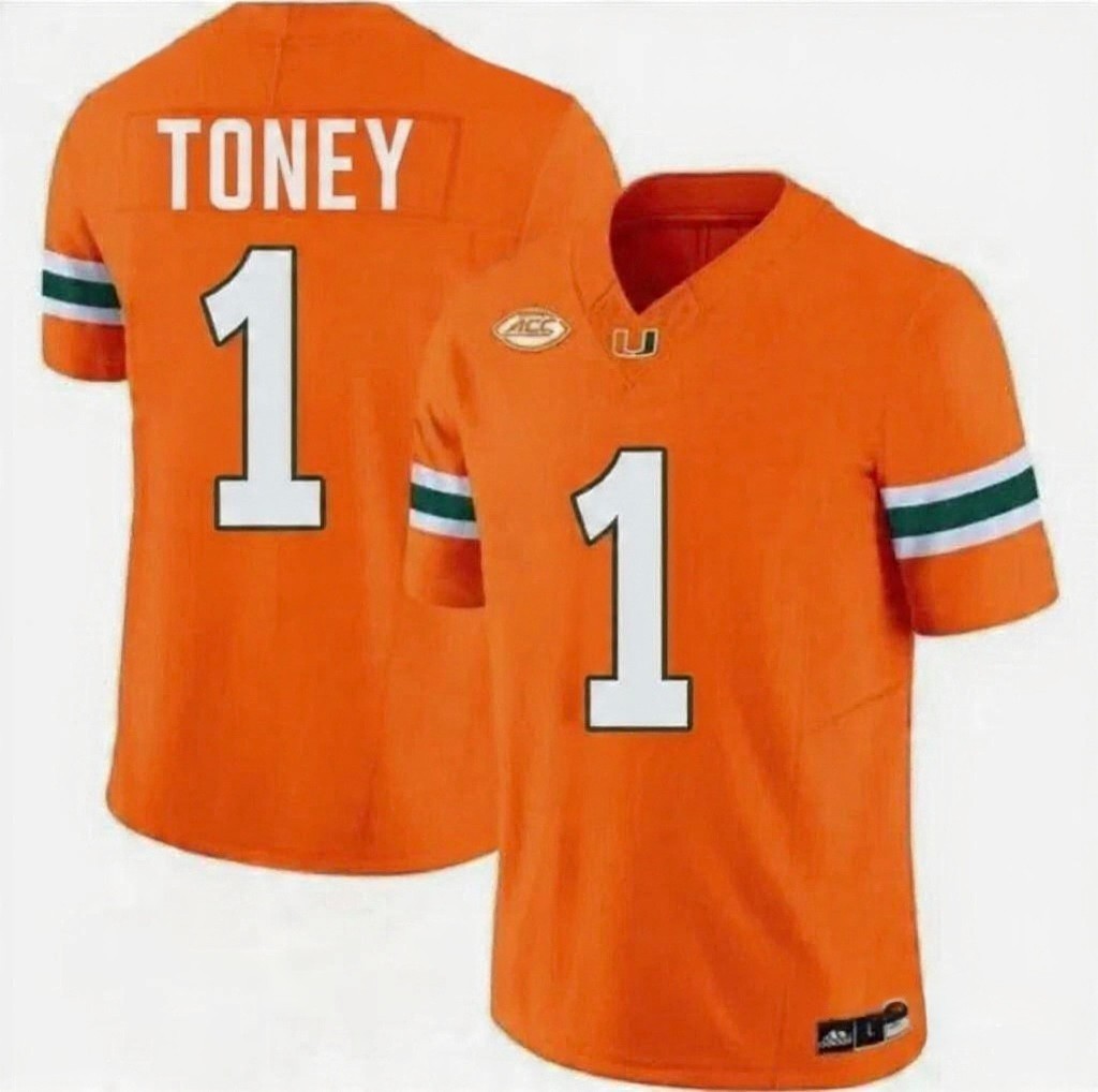 Malachi Toney Miami Hurricanes Football Jersey – NWT – Multiple Sizes/Colors