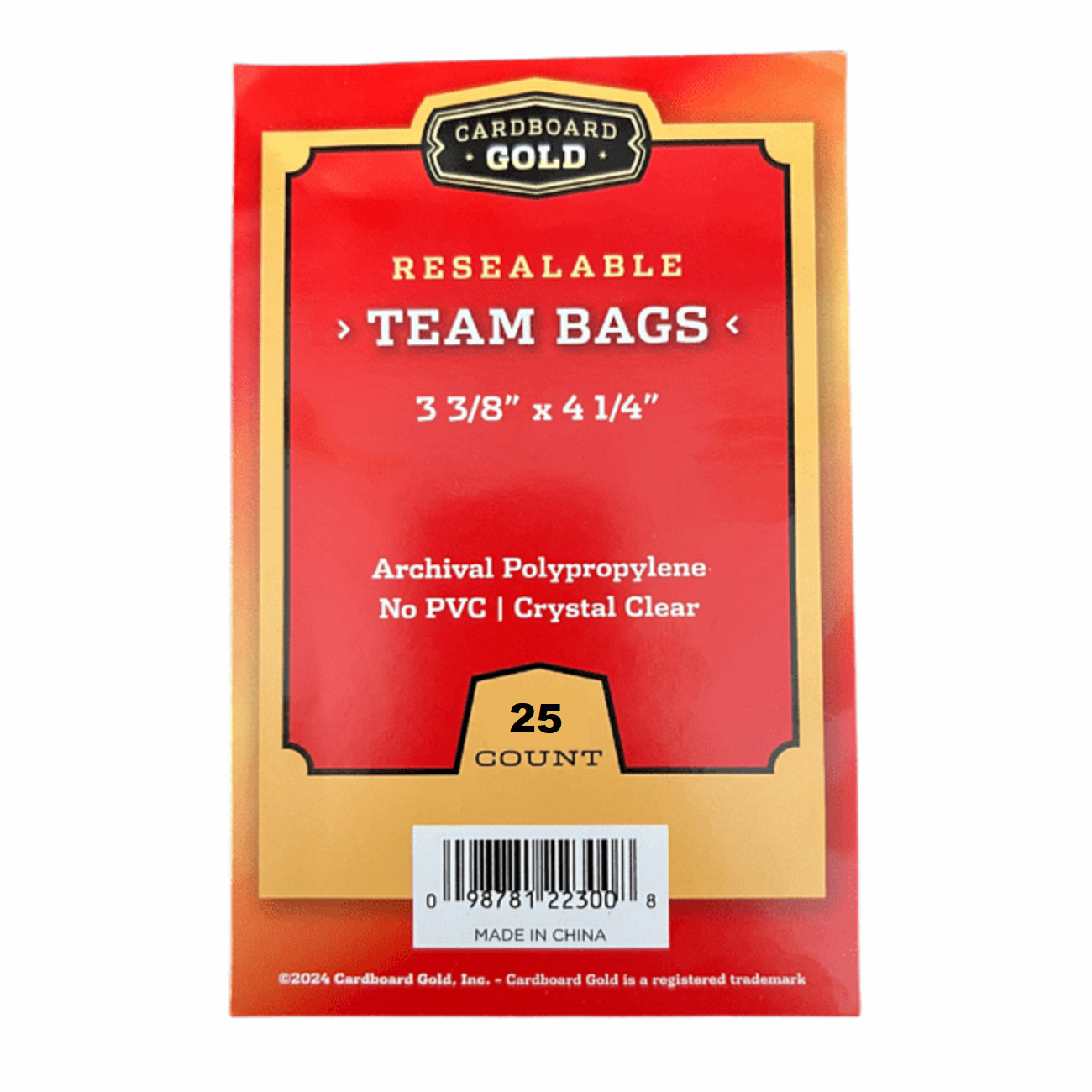 (25) Cardboard Gold Resealable Loose Team Bags Sleeves FREE SHIPPING