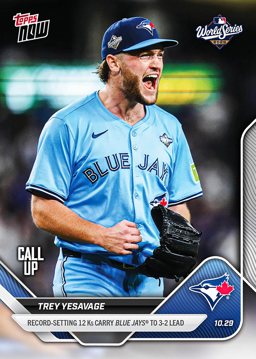 2025 MLB Topps Now #913 Trey Yesavage Toronto Blue Jays Call Up WS – QTY