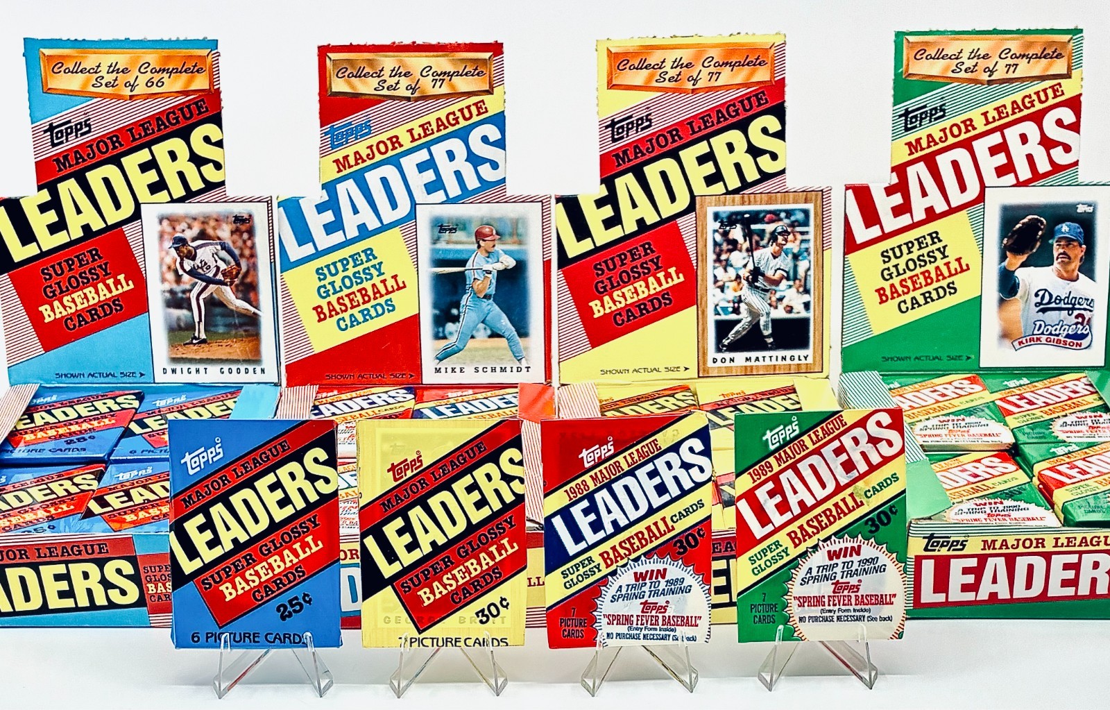 1986/1987/1988/1989 Topps Major League Leaders Super Glossy Mini Baseball – 1 EA