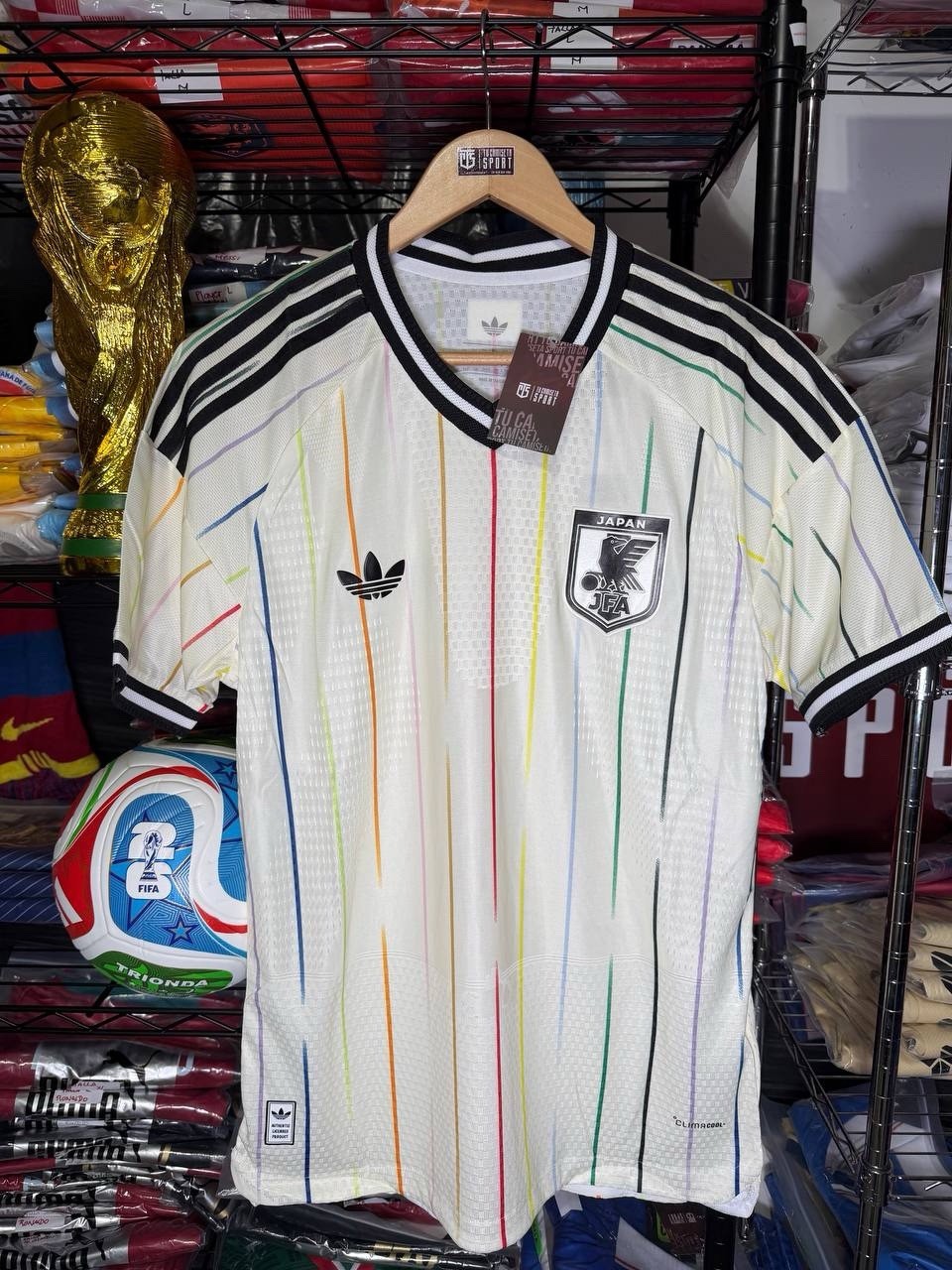 adidas Japan Soccer Jersey Shirt White w/ size M – L player version