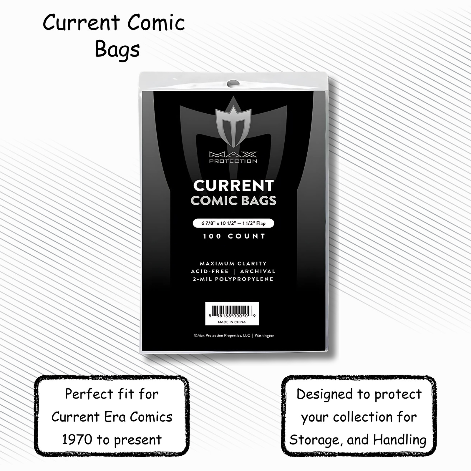 400 Current / Modern Comic Book Archival Poly Bags – 6 7/8 X 10 1/2 by Max Pro