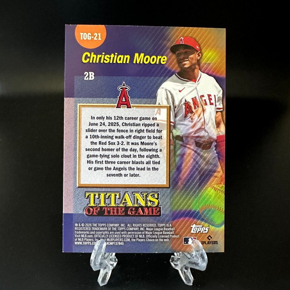 2026 Topps Series 2 – Christian Moore Titans of the Game #TOG-21 Angels RC