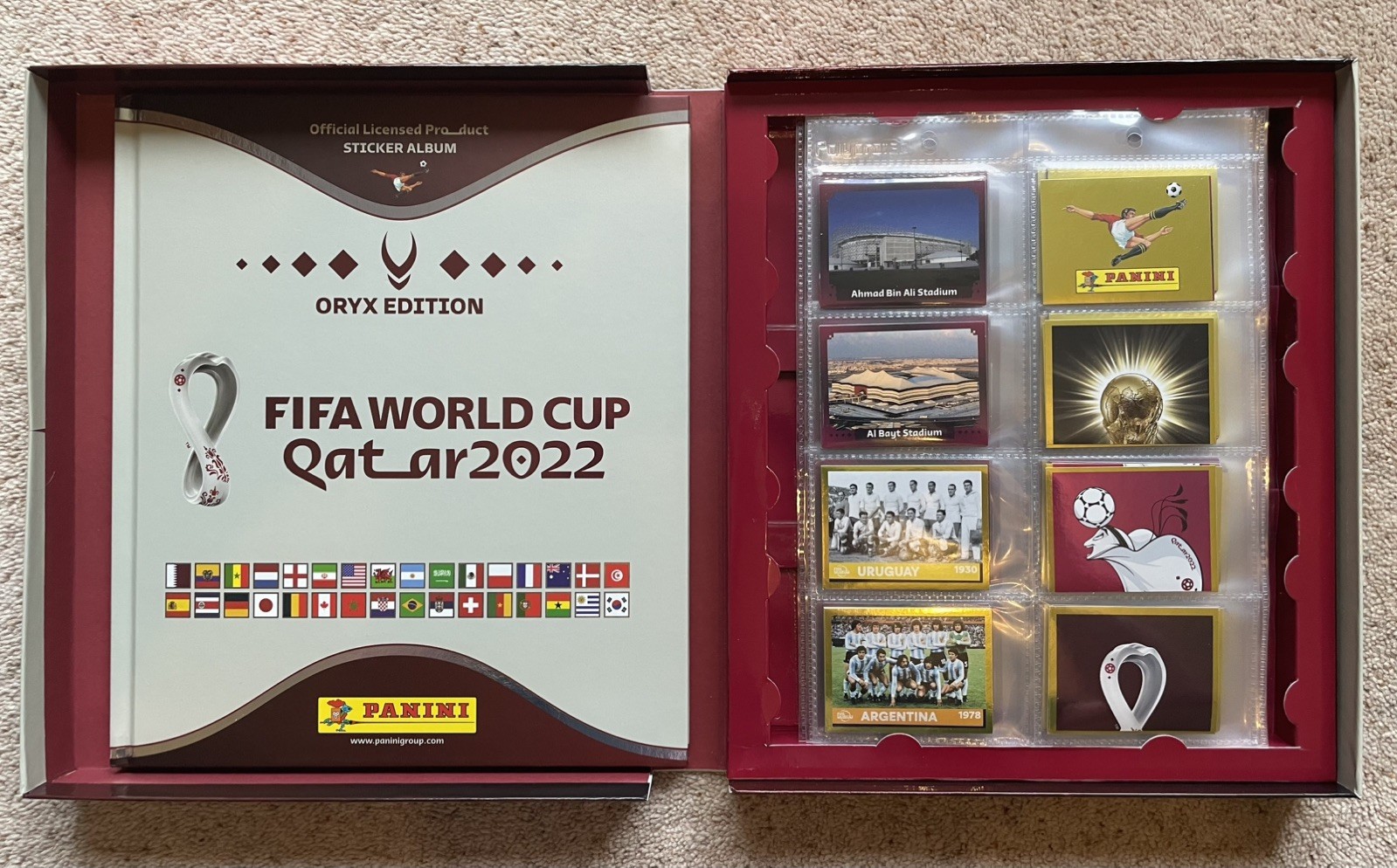 RARE ORYX Panini Qatar World Cup 2022 Full Sticker Set, Hardcover Album, Updates