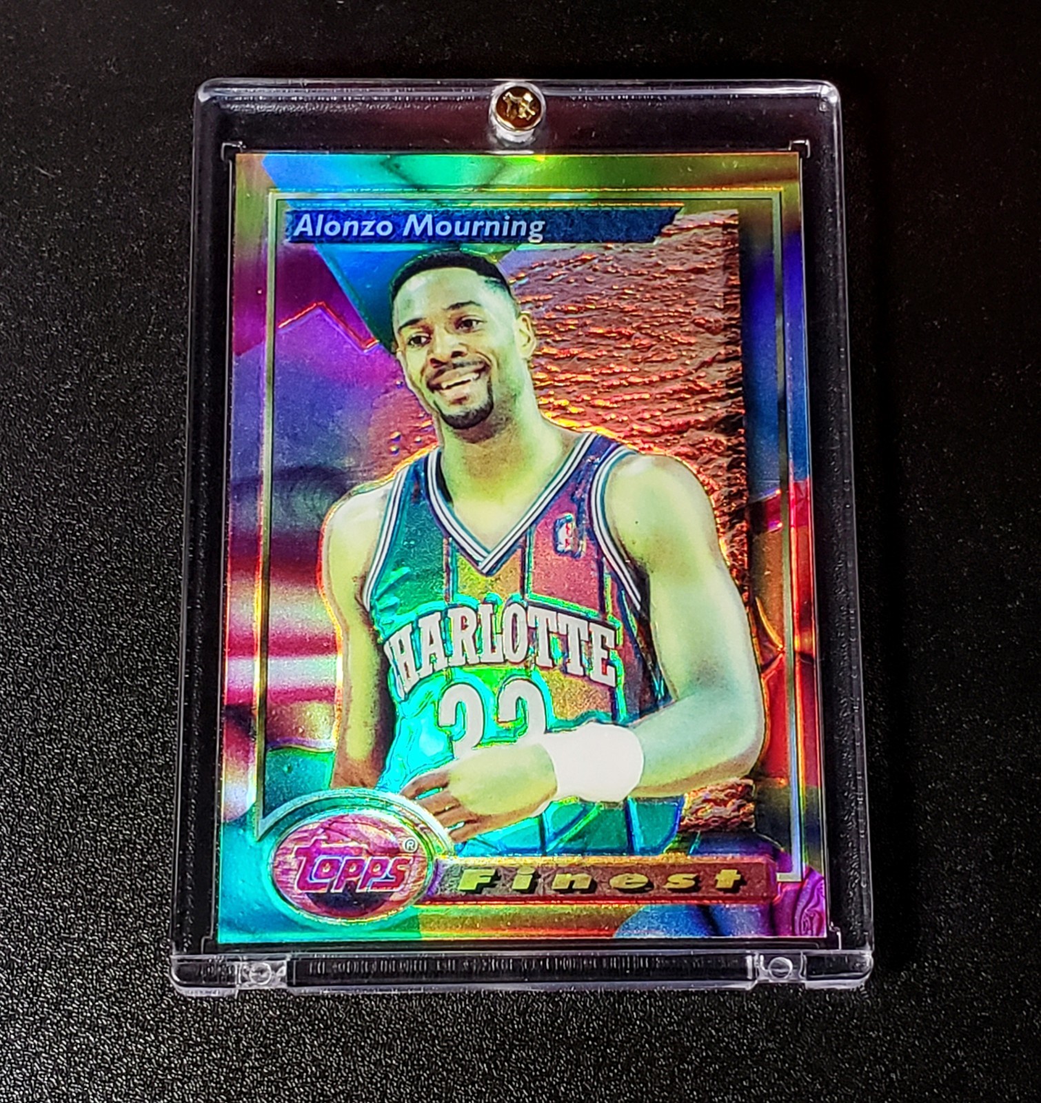 ALONZO MOURNING 1993-94 FINEST REFRACTORS #201 🔥 CHARLOTTE W/PROTECTIVE CASE