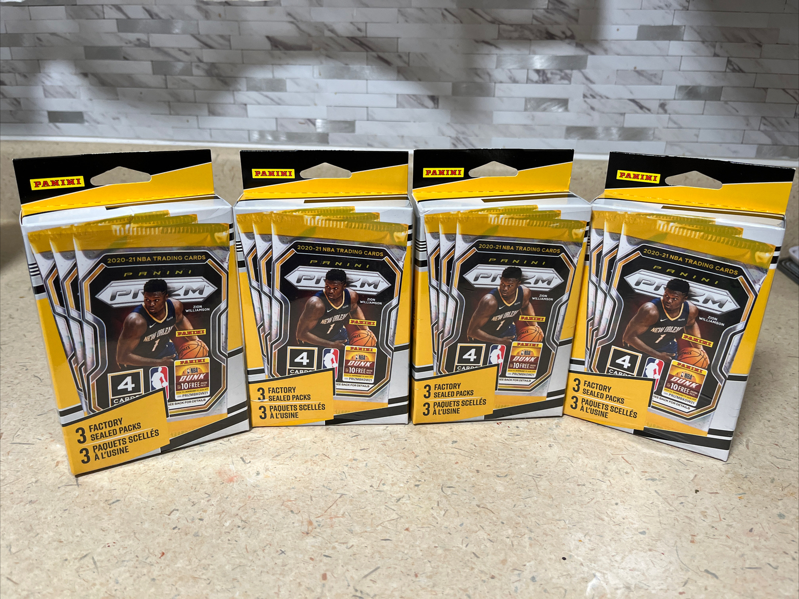 2020-21 Panini Prizm NBA Basketball Hanger Box Meijer MJ Holding Lot Of 4 Total