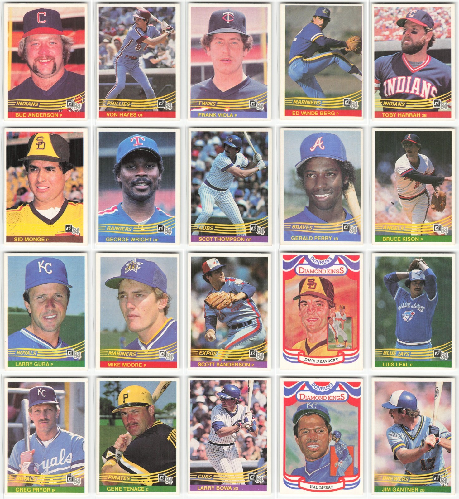 1984 Donruss Lot of 100 MLB Baseball Cards Collection – Exact Cards Shown