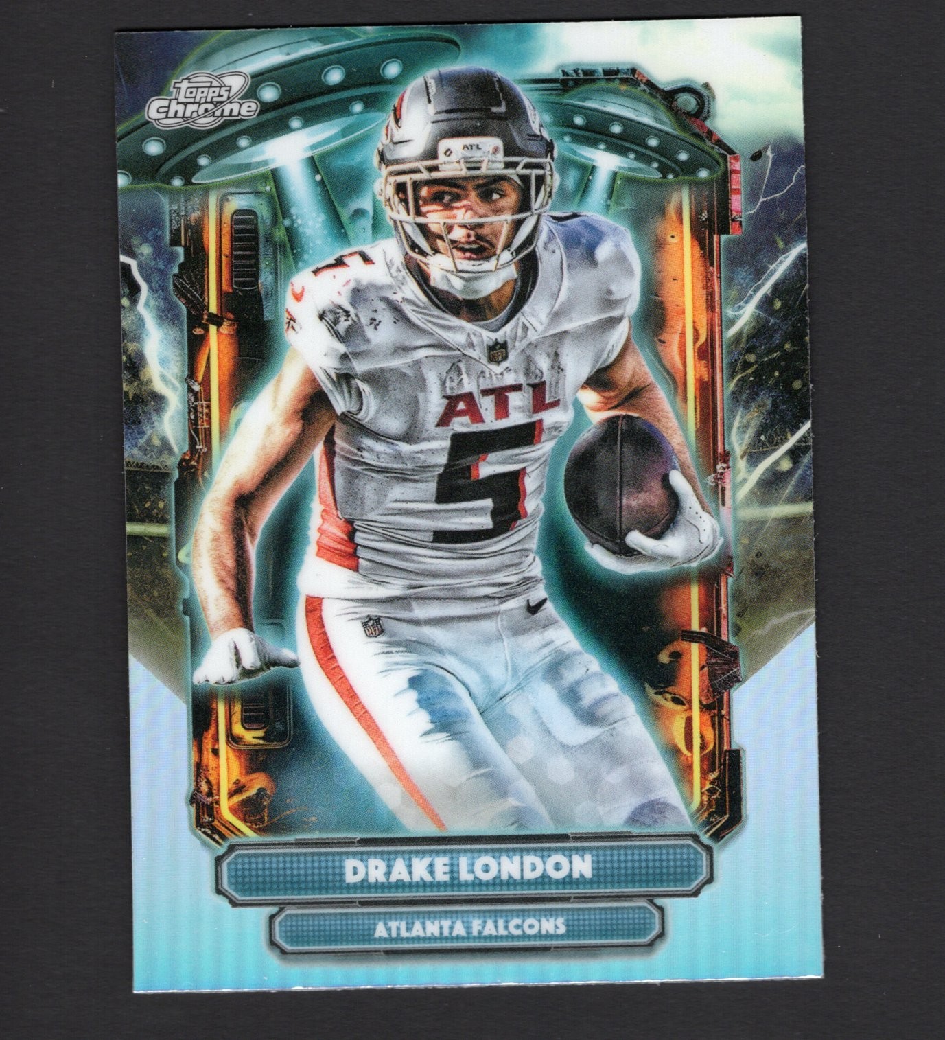 2025 Topps Chrome Cosmic #ET-13 Drake London Extraterrestrial Talent – Falcons