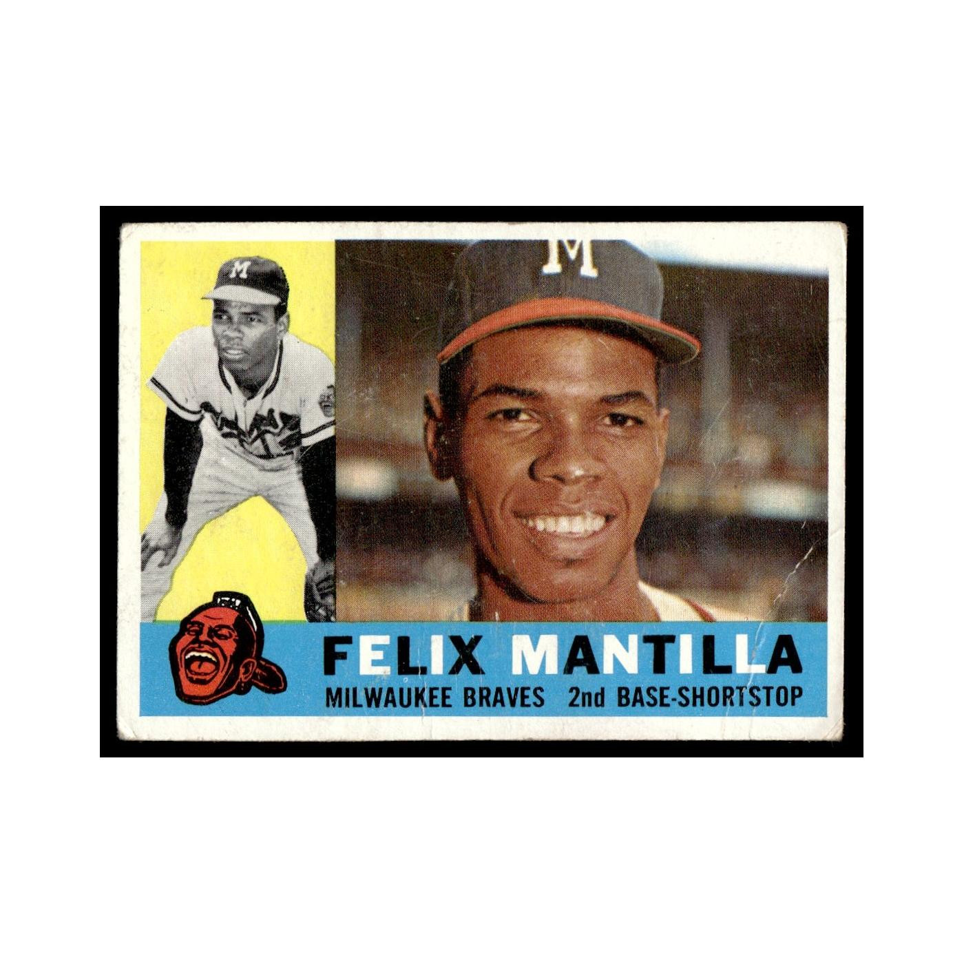 Felix Mantilla 1960 Topps (Damaged) #19 Milwaukee Braves Baseball Card Poor