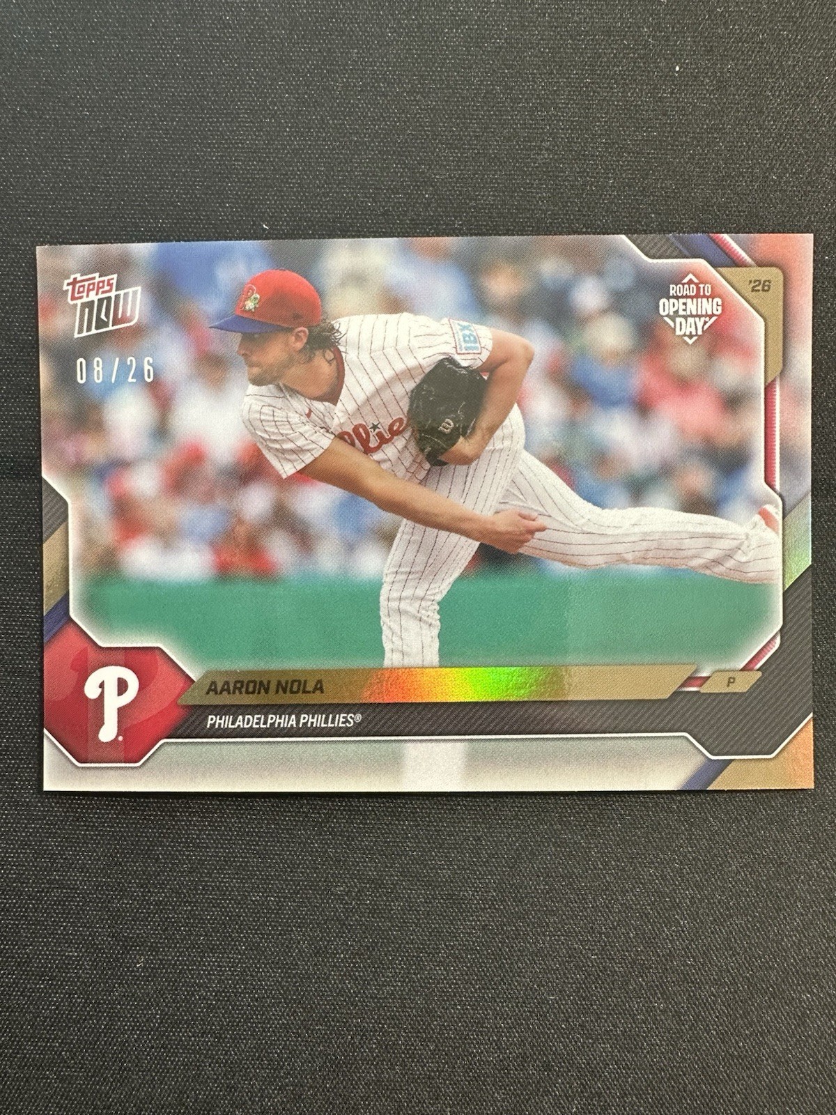 2026 Topps Now Road to Opening Day OD-185 Aaron Nola – Gold Foil 8/26