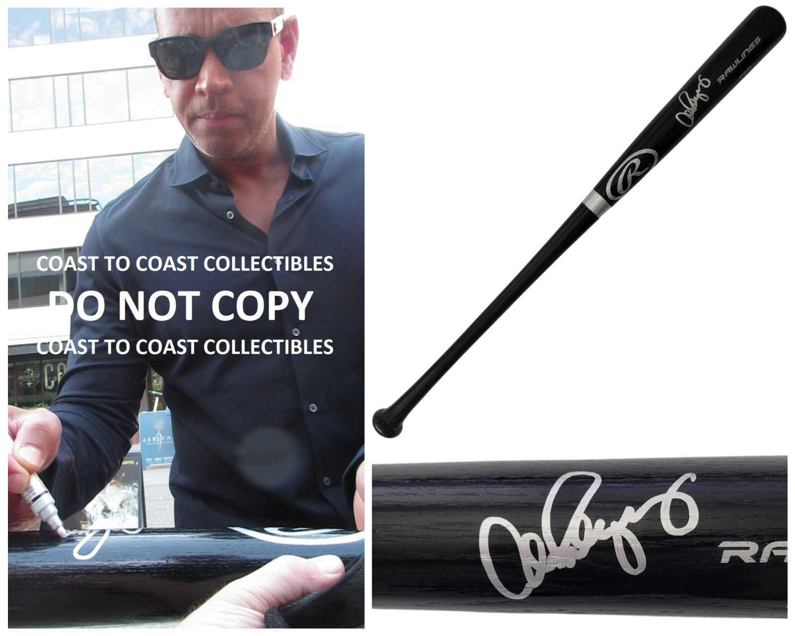 Alex Rodriguez Yankees Mariners Rangers signed baseball bat Proof COA autograph