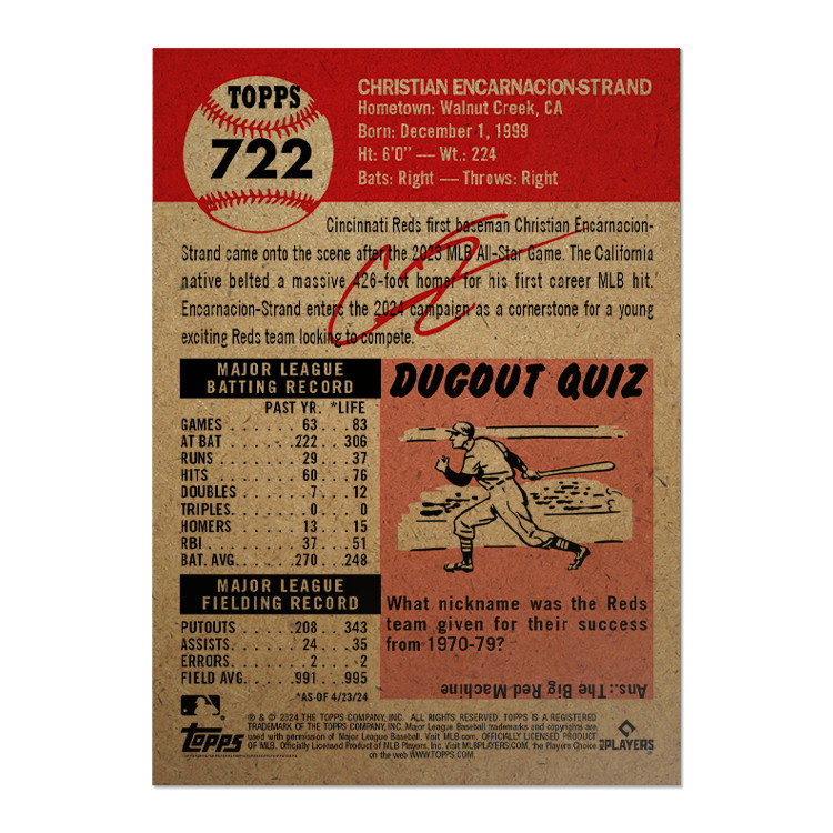 2024 Topps Living Set 722 Christian Encarnacion-Strand – Free Shipping Always!