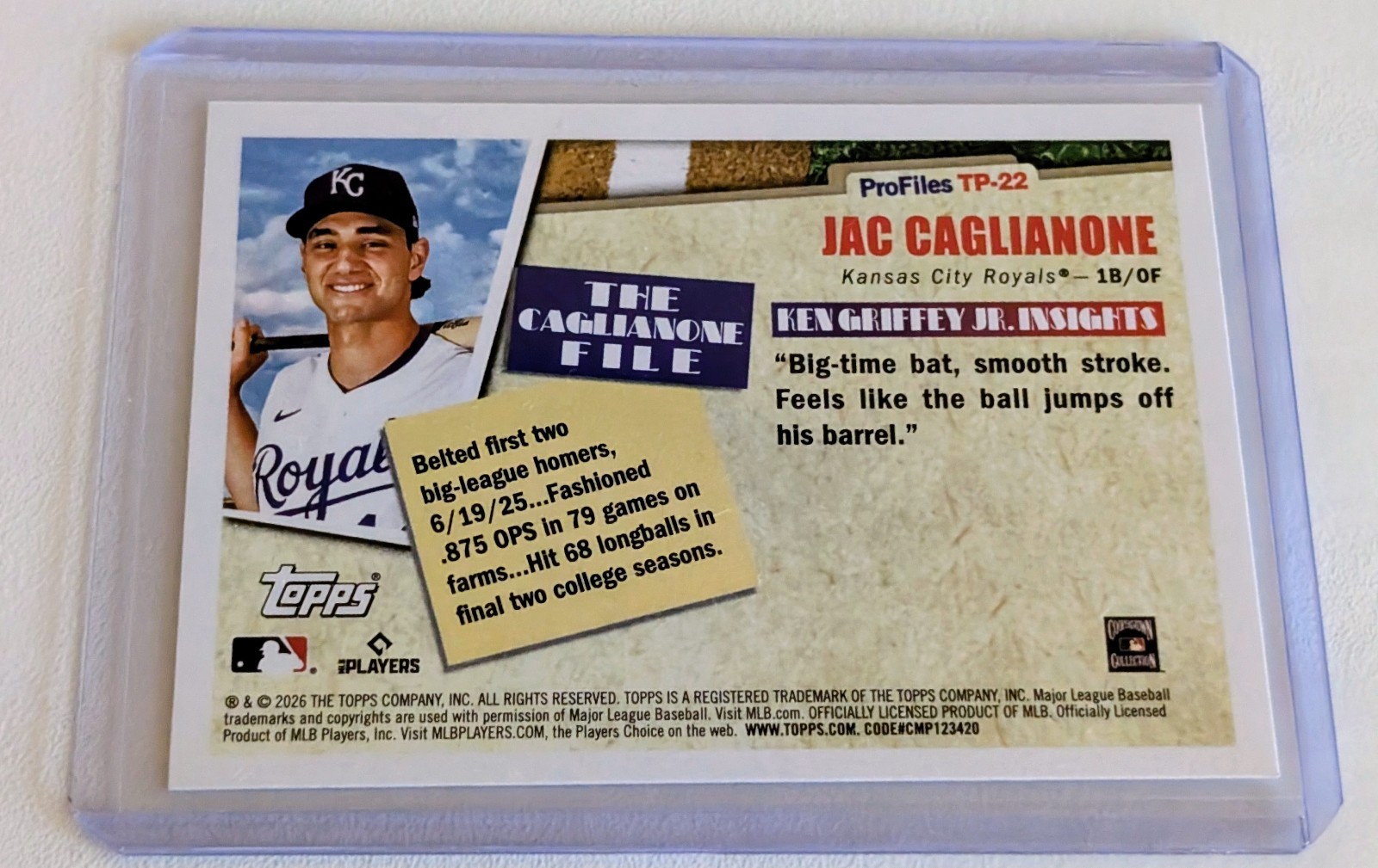 2026 Topps Profiles #TP-22 Jac Caglianone RC
