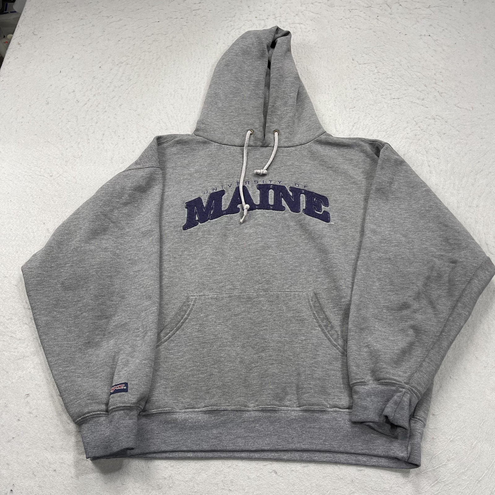 VINTAGE University of Maine Hoodie Mens Large Gray Jansport Sweatshirt NCAA 90s