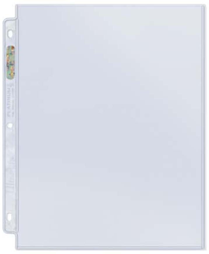 100 Ultra Pro Platinum 1-Pocket 8.5×11 Pages Sheets Protectors Binder 8-1/2″x11″