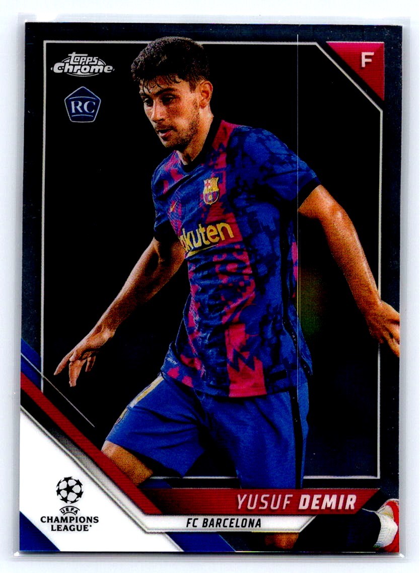 2021 3851D Topps Chrome UEFA Champions League Yusuf Demir Rookie FC Barcelo bX9d