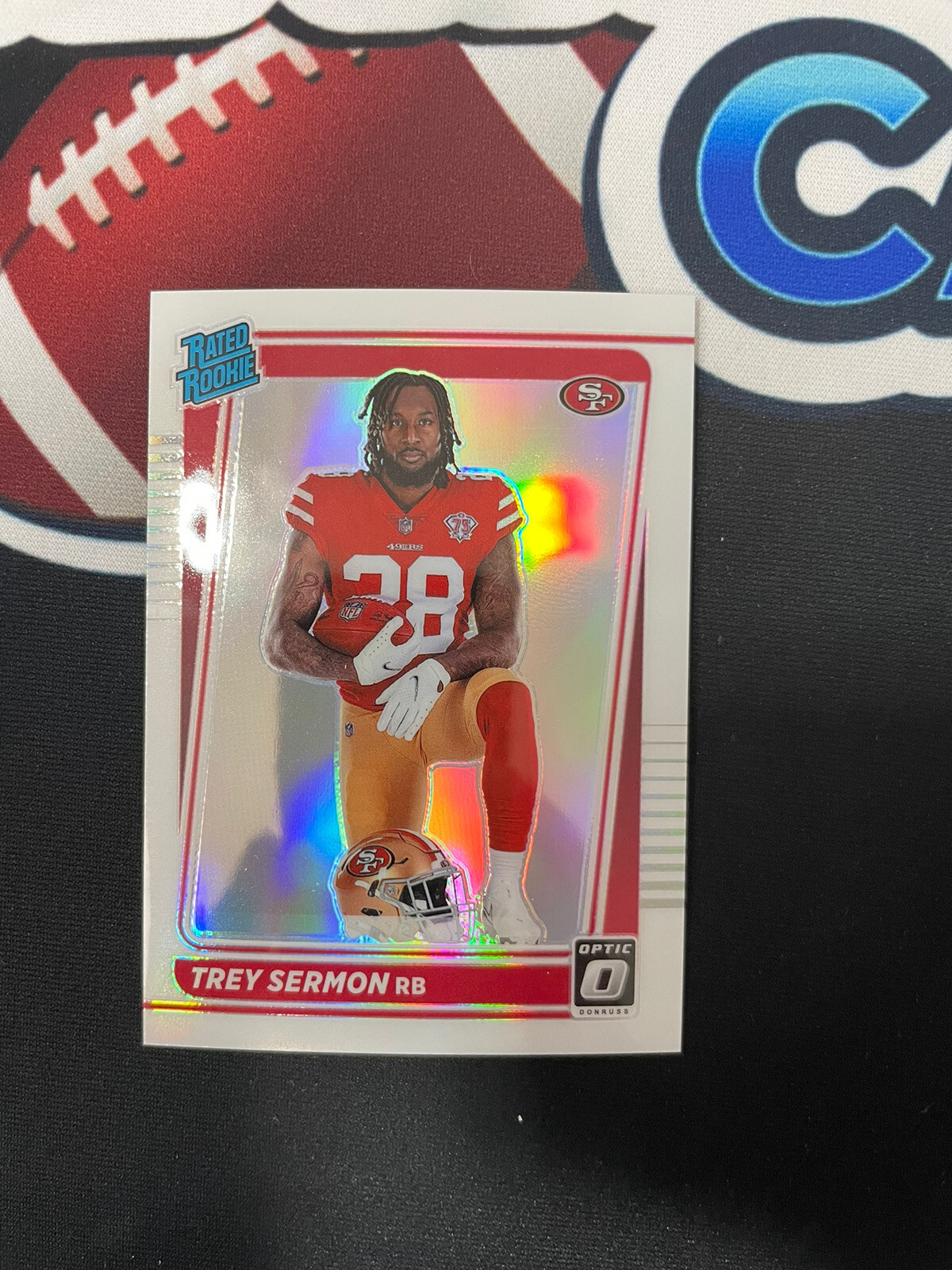 2021 Donruss Optic Trey Sermon Rated Rookie #224 Silver Holo Variation SP 49ers