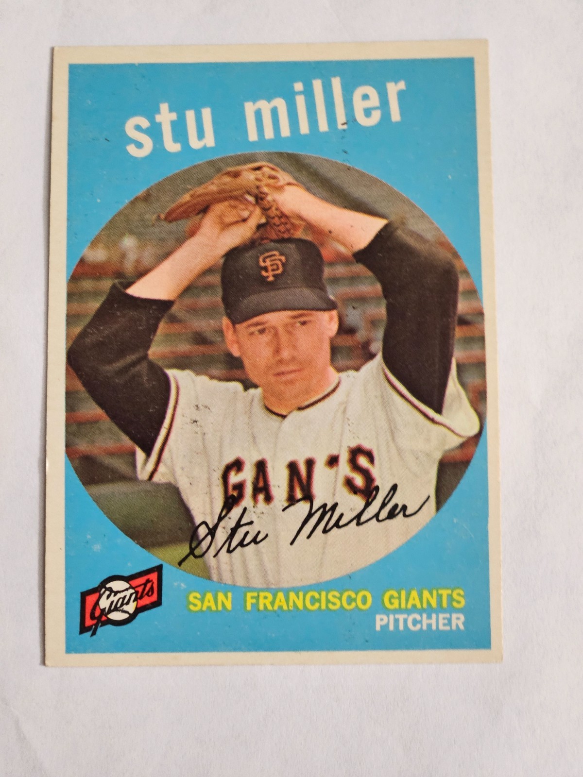 1959 Topps #183 Stu Miller San Francisco Giants EXCELLENT Card is scanned