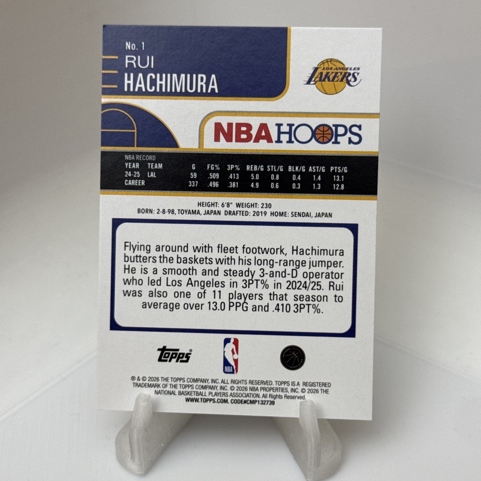 2026 NBA Hoops Rui Hachimura Los Angeles Lakers #1 Orange Parallel
