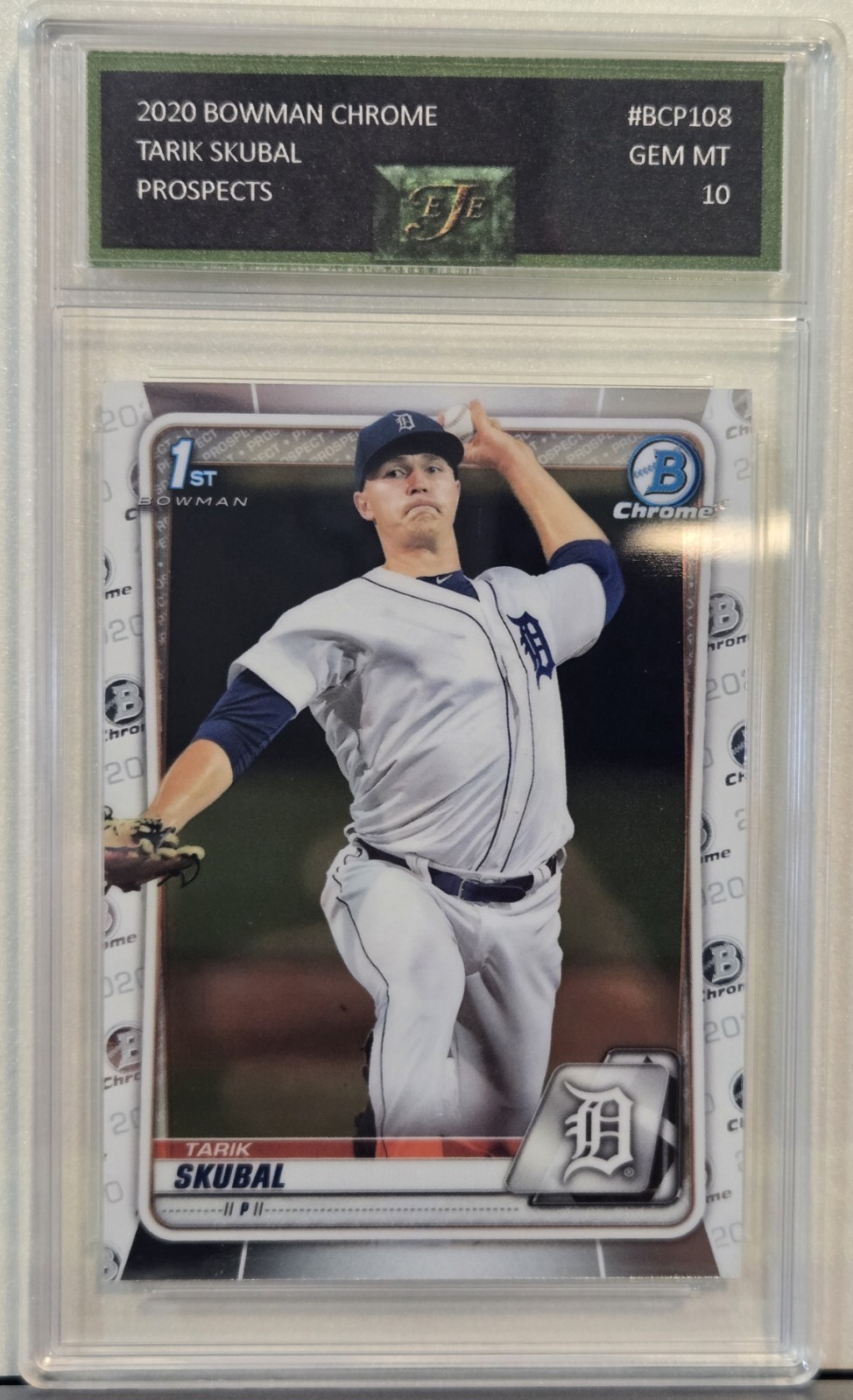 TARIK SKUBAL 2020 BOWMAN CHROME PROSPECTS 1ST BOWMAN EJE 10 DETROIT TIGERS RC
