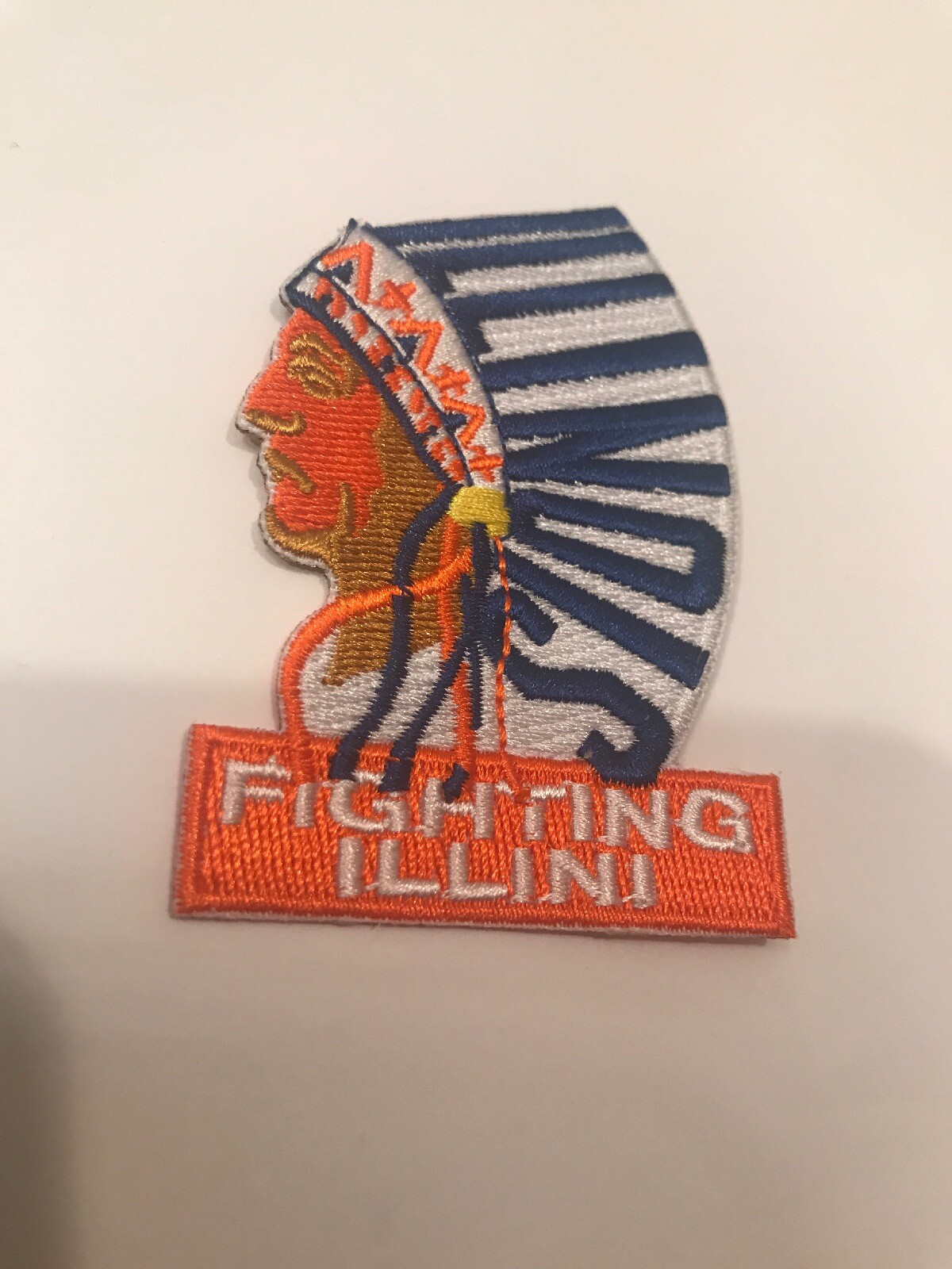 Illinois Fighting Illini Vintage Embroidered Iron On Patch 3” X 2”