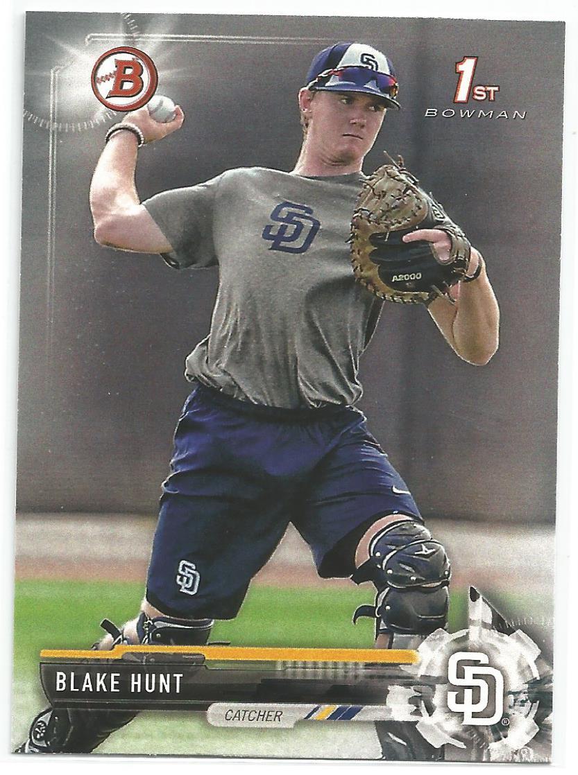 Blake Hunt San Diego Padres 2017 1st Bowman Draft Baseball