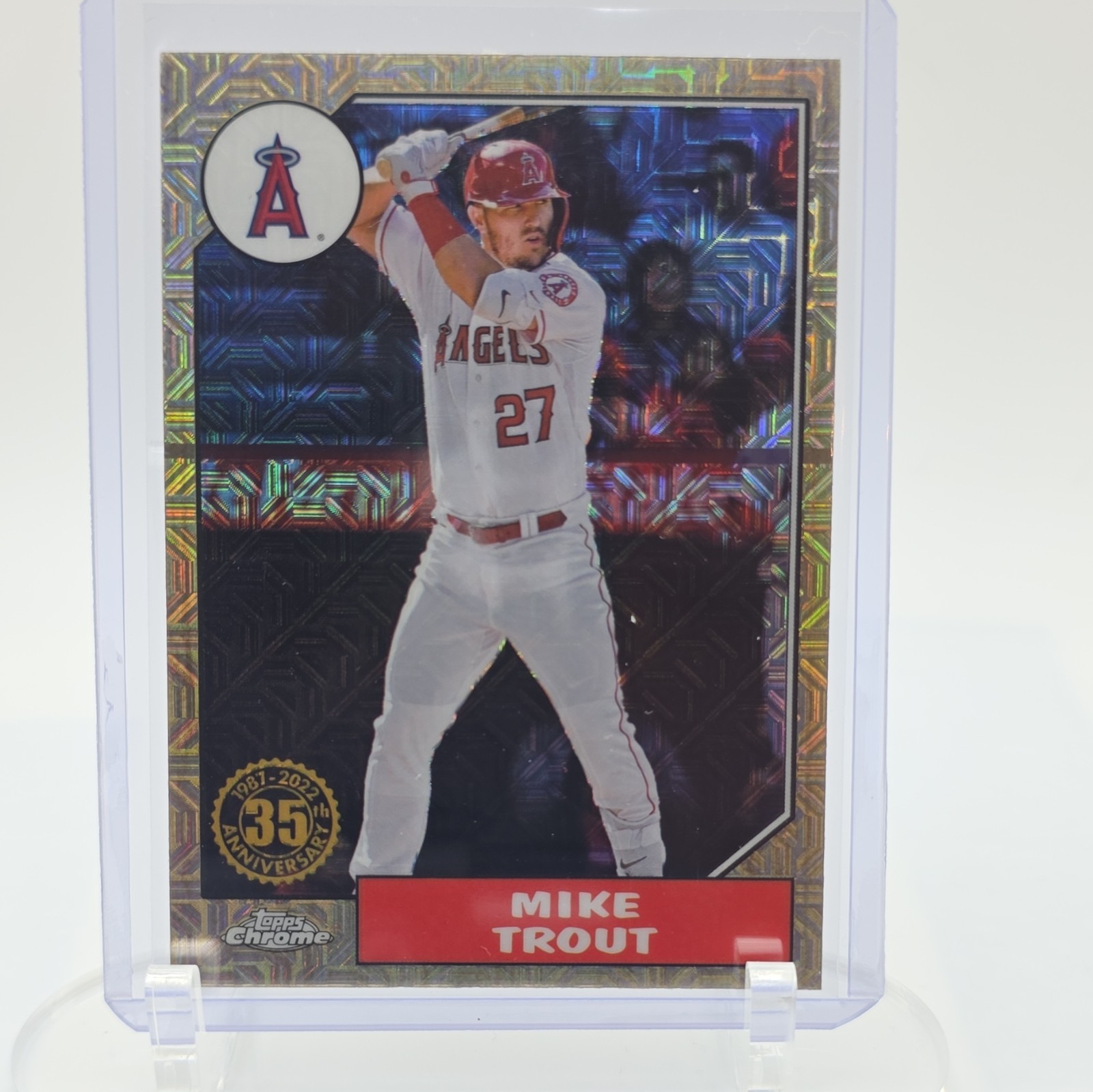 Topps 2022 Update 1987 Topps Chrome Silver Pack Mojo Mike Trout T87C-11