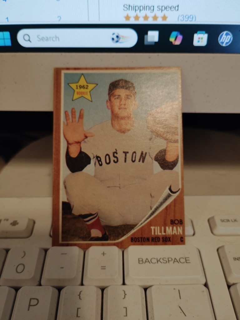 1962 Topps # 368 Bob Tillman card Boston Red Sox