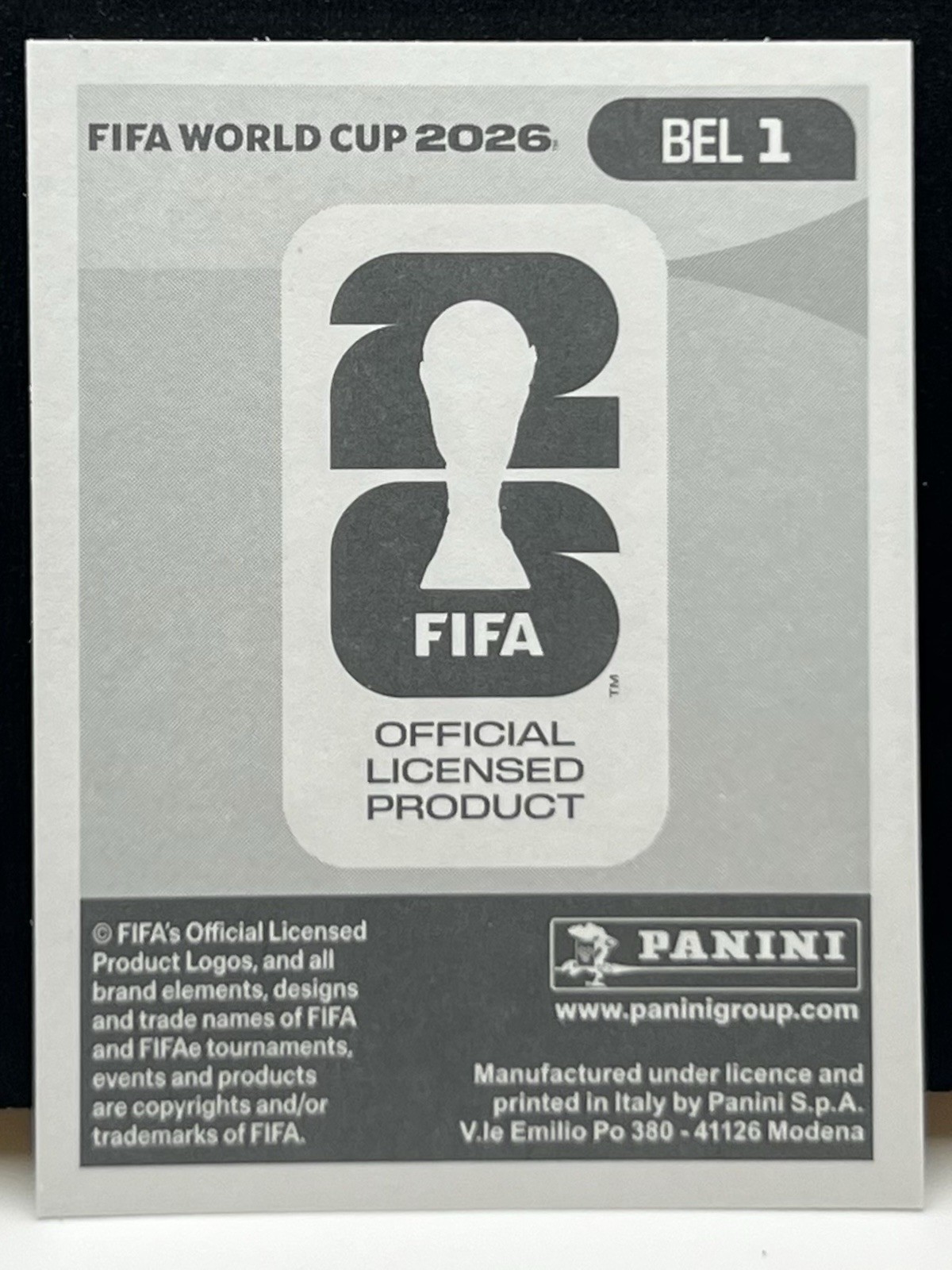 Panini FIFA World Cup 2026 Belgium BEL 1 Holo Foil Team Logo Sticker
