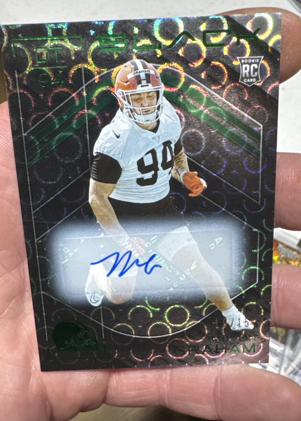 2025 Panini Black – Rookies Mason Graham #120 Emerald Autographs /15 (AU, RC)