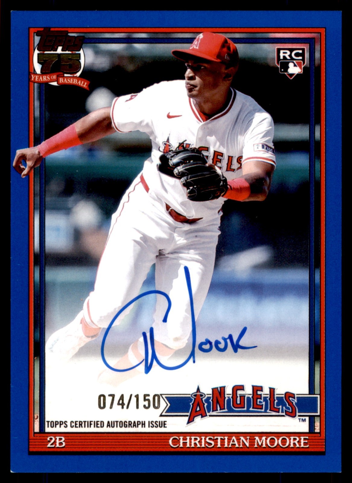 Christian Moore 2026 Topps Series 2 #91B2-CMO Green 1991 RC Rookie Auto /99