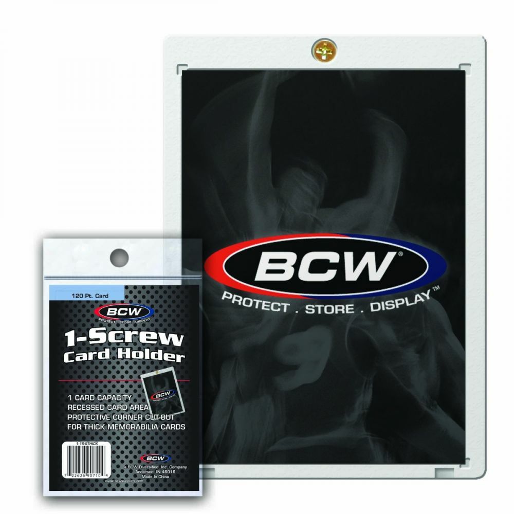 5 BCW 1-Screw Screwdown 120pt. Jersey & Memorabilia Sized Super Thk Card Holders