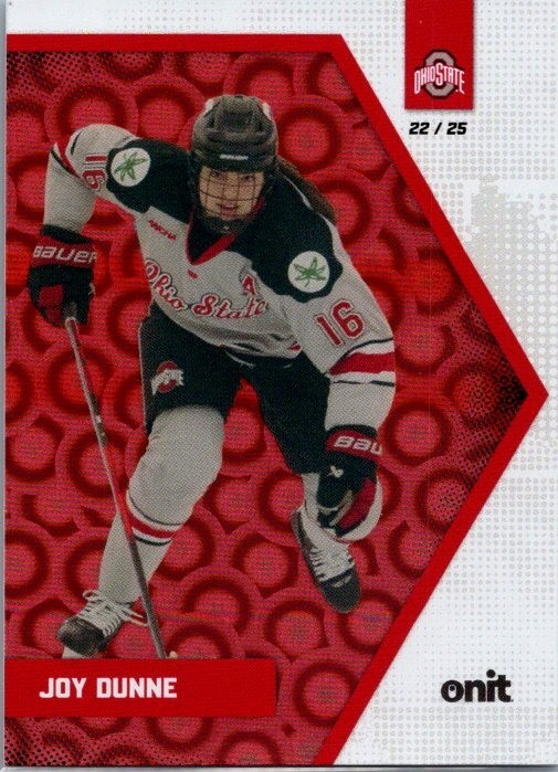 2025-26 ONIT NIL Ohio State Women’s Hockey #B-11 Joy Dunne Red Parallel 22/25