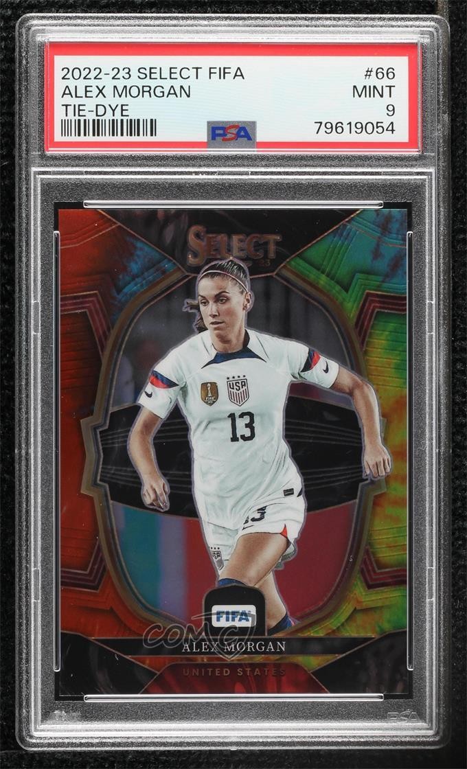 2022 Panini Select FIFA Terrace Tie-Dye Prizm 18/49 Alex Morgan PSA 9 MINT 0ms6