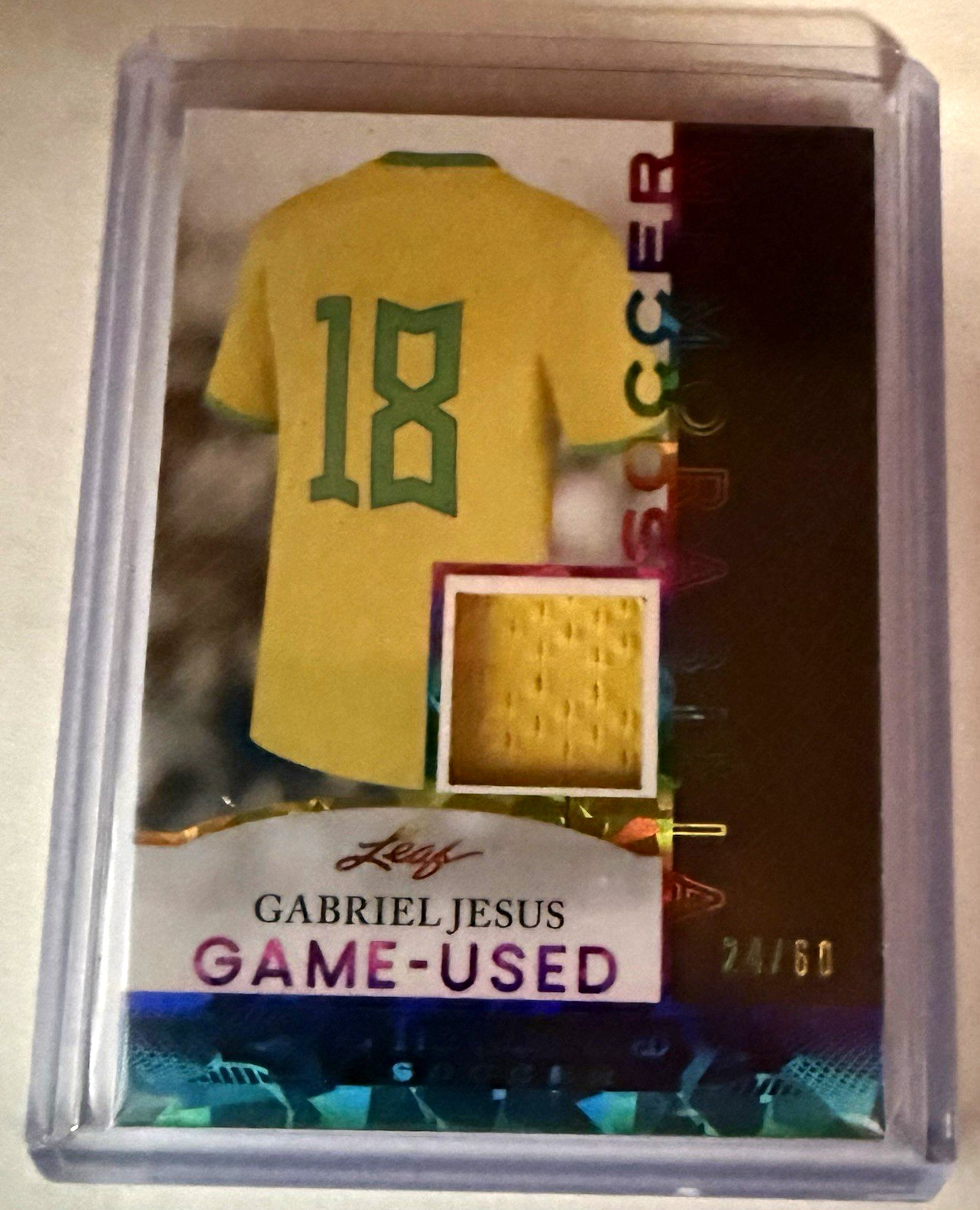 Leaf 2024 In the Game Used Soccer Gabriel Jesus #GUSM-8 Mem 24/60
