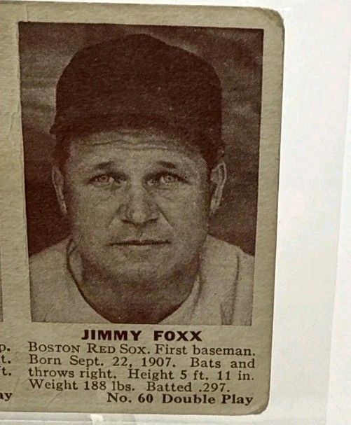 1941 Double Play R330 Joe Cronin Jimmy Foxx Red Sox HOFers #59-60 G/VG Rare!