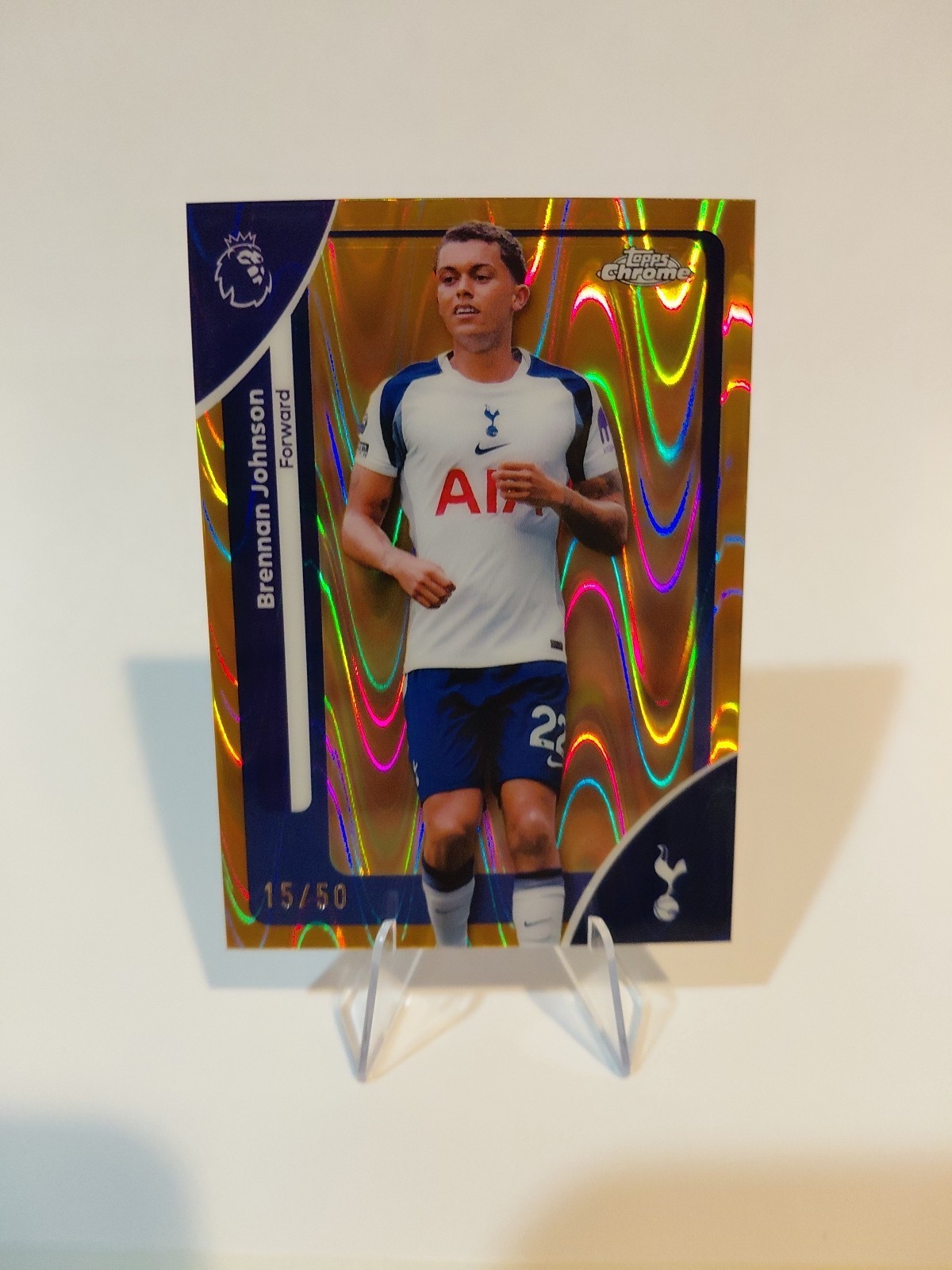 2026 Topps Premier League – Brennan Johnson GOLD /50 RAYWAVE REFRACTOR – Spurs