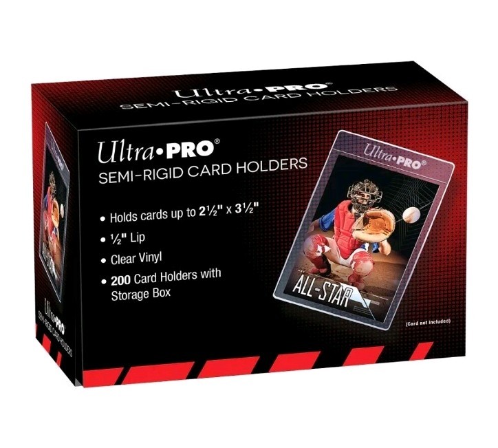 200 Count Ultra PRO 1/2″ Lip Semi-Rigid Card Holders for Standard Size Cards